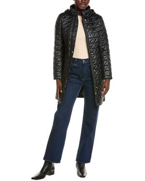 Via Spiga Box Quilt Walker Coat - Black