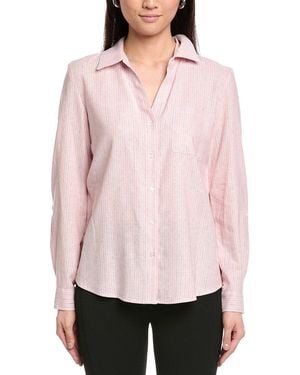 Jones New York Y-Neck Button Front Tunic - Pink