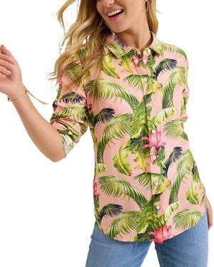 Tommy Bahama Frond Royal Linen Shirt - Yellow