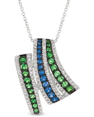 Le Vian Le Vian 14K 0.87 Ct. Tw. Diamond & Sapphire Pendant Necklace - Blue