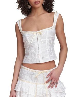 Avec Les Filles Crop Top - White
