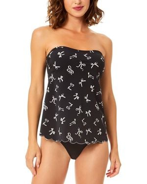 Cece Bandeau Back Tie Tankini - Black