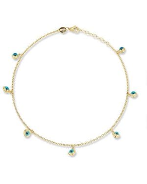 Ember Fine Jewelry 14k Evil Eye Charm Ankle Bracelet - Natural
