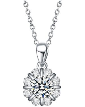 Genevive Jewelry Flower Pendant - White