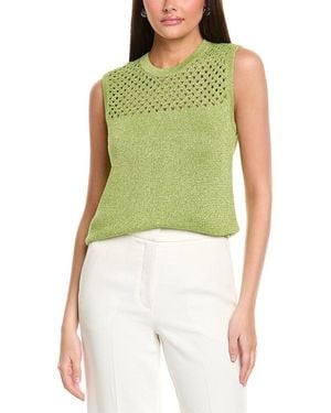St. John Sparkle Crochet Sweater - Green