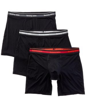Tommy John 3Pk Comfort Micro 6" Boxer Brief - Black