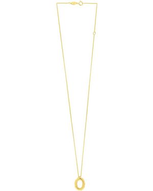Italian Gold 14K Helium Initial Necklace - White