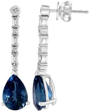 Effy Fine Jewelry 14K 5.70 Ct. Tw. Diamond & London Topaz Earrings - White