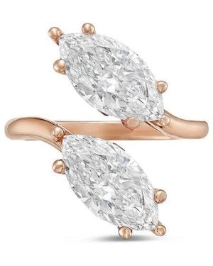 Diana M. Jewels Diana M. 18K Rose 12.00 Ct. Tw. Lab-Grown Diamond Two-Stone Ring - White