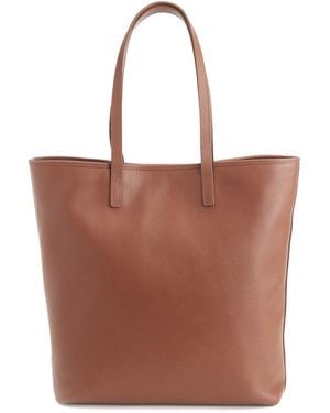 ROYCE New York Tall Leather Tote With Wristlet - Brown