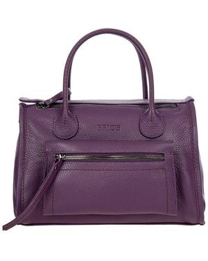 Bric's Gondola Ibisco Medium Leather Handbag - Purple