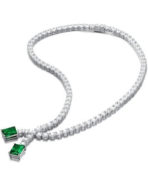 Genevive Jewelry Silver Tennis Necklace - Metallic
