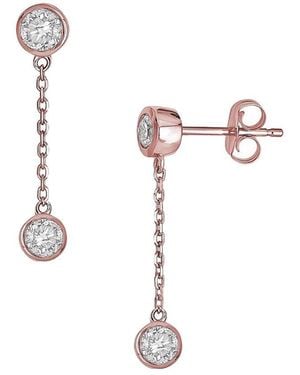 Liv Oliver 18K Rose Plated Cz Earrings - White