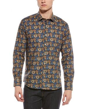 Scott Barber Canclini Bold Floral Print Shirt - Grey