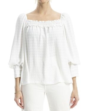 Max Studio Square Neck Top - White