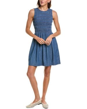 Madewell Smocked Mini Dress - Blue