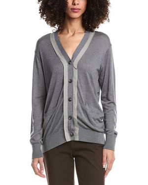 3.1 Phillip Lim Faux Layered Wool & Silk-Blend Cardigan - Grey