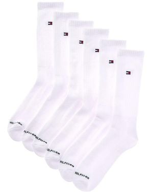 Tommy Hilfiger 6Pk Solid Athletic Crew Socks - White