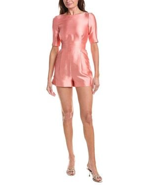 Max Mara Sandalo Silk-Blend Romper - Red