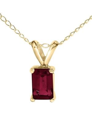Haus of Brilliance Colourful Gemstones 14K 0.40 Ct. Tw. Ruby Pendant Necklace - Multicolour