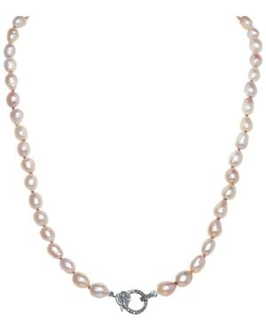 Margo Morrison 0.57 Ct. Tw. Diamond & 7-8Mm Pearl Necklace - Natural