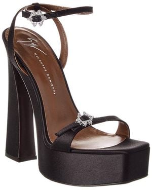 Giuseppe Zanotti Destino 100 Satin Platform Sandal - Brown