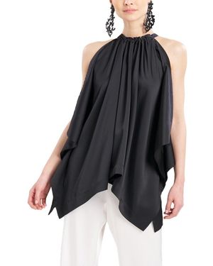 Natori Luxe Charmeuse Handkerchief Top - Blue