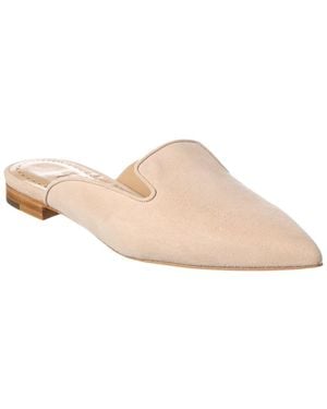 Manolo Blahnik Wilfa Suede Mule - Natural