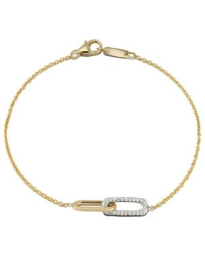 Nephora 14k 0.24 Ct. Tw. Diamond Paperclip Link Bracelet - Metallic