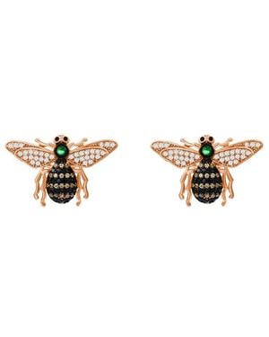 Suzy Levian CZ Jewelry Suzy Levian Cz Bumble Bee Earrings - White