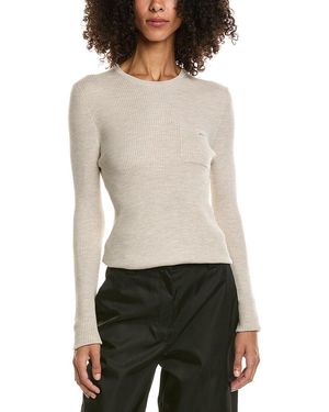 Prada Ribbed Wool & Silk-Blend Jumper - White