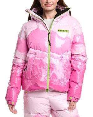 Khrisjoy Ski Mountain Monte Puffer Ski Down Jacket - Pink
