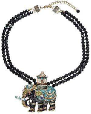Eye Candy LA The Luxe Collection Raja Elephant Agate Beaded Necklace - Metallic