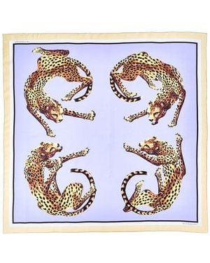 Givenchy Logo Small Silk Scarf - Blue