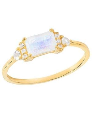 TIRAMISU 14K Over 0.75 Ct. Tw. Gemstone Solitaire Ring - White