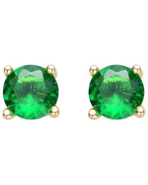 Rachel Glauber 14k Plated Cz Studs - Green