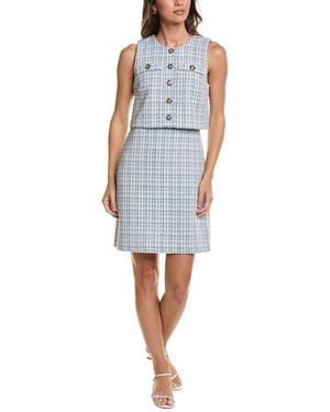KARL LAGERFELD Tweed Popover Dress - Blue