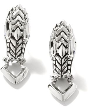 John Hardy Naga Sapphire Eyes Drop Earrings - White