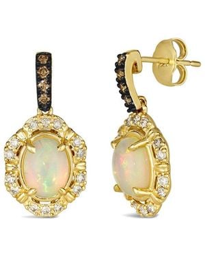 Le Vian 14K 1.63 Ct. Tw. Diamond & Opal Drop Earrings - Metallic