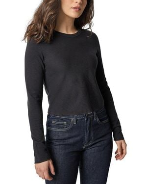 Lilla P Bias Cut Crewneck Top - Black