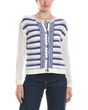 NIC+ZOE Petite Painted Porcelain Cardigan - Blue