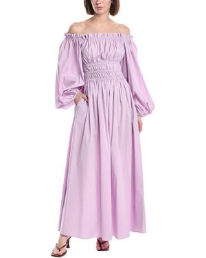 Caroline Constas Raquela Off Shoulder Ruffle Maxi Dress - Purple