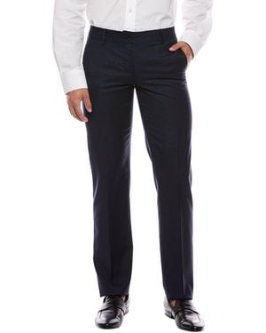 Isaia Wool Smoking Pant - Blue