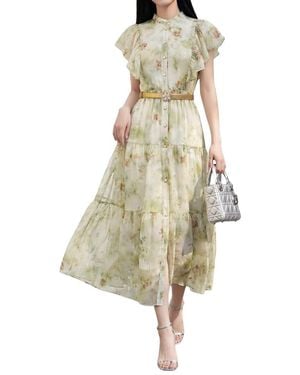 BURRYCO Short Sleeve Midi Dress - Natural