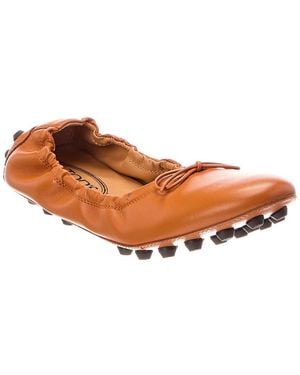 Tod's Leather Flat - Brown