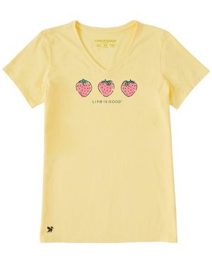 Life Is Good. Crusher V-Neck T-Shirt - Yellow