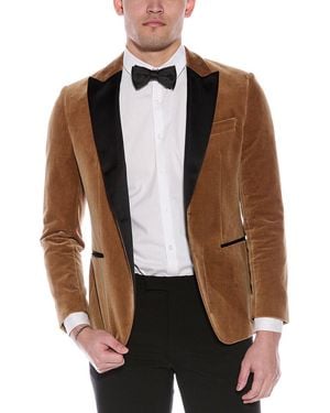 BOSS Slim Fit Velvet Tuxedo Jacket - Brown