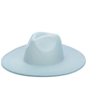 San Diego Hat Faux Felt Wide Brim Fedora - Blue