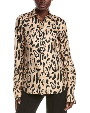 Max Mara Sportmax Armony Silk Printed Top - Natural