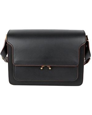 Marni Leather Trunk Medium Shoulder Crossbody (Authentic Pre-Loved) - Black